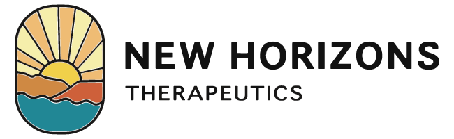 New Horizons Therapeutics logo showing the sun rising over hills